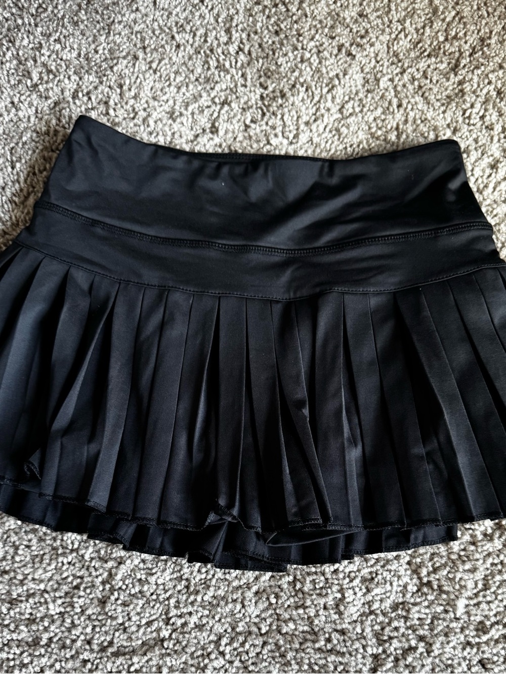 Gold Hinge Black Pleated Active Skirt with Built-In Shorts